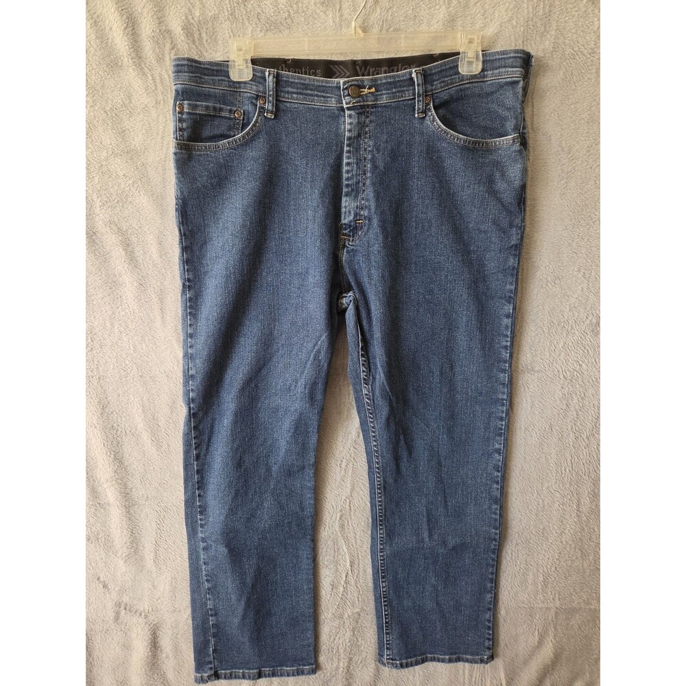 Wrangler Men's 38x29 Straight Leg Jeans Comfort Flex Medium Wash Blue Stretch